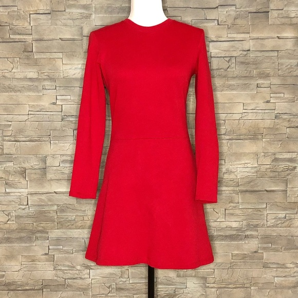Zara Dresses & Skirts - Zara TRF red sweatshirt dress
